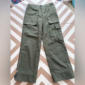 Helmut Lang Dark Olive Green Cargo Trousers